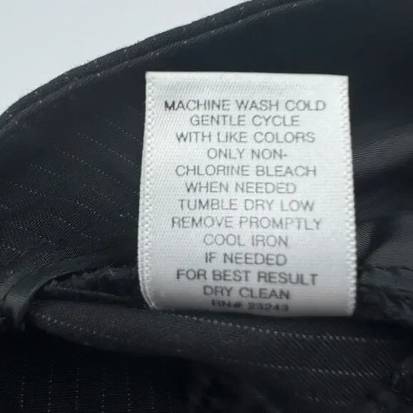 New York & Company Stretch Black Pinstripe Dress Pant Size 2 Tall - Picture 16 of 16